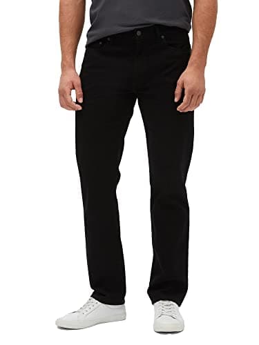 GAP Mens Straight Fit Jeans, True Black, 38W x 32L US