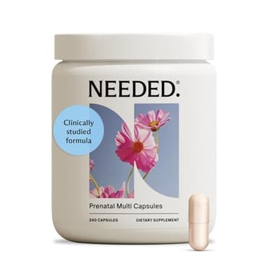 Needed. Multivitamin with Choline Capsules for Prenatal, Pregnancy, Breastfeeding, Postpartum | Expertly-Formulated & Third-Party Tested| 30-Day Supply