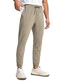 CRZ YOGA Mens 4-Way Stretch Comfy Athletic Pants - 28" Track Hiking Golf Gym Workout Joggers Khali Barley Medium