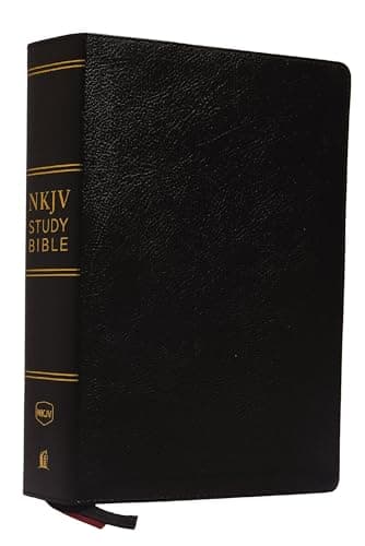 NKJV Study Bible, Premium Bonded Leather, Black, Thumb Indexed, Comfort Print: The Complete Resource for Studying God’s Word