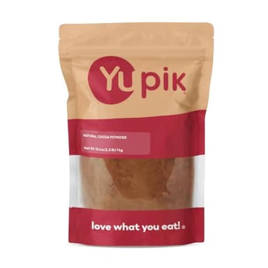 Yupik Natural Cocoa Powder, Unsweetened, 2.2 lb (35.2 oz), Gluten-Free, GMO-Free, Kosher, Vegan, Dairy-Free, No Sugar Added, No Additives, Excellent Source of Fiber & Iron, Ideal for Baking & Topping