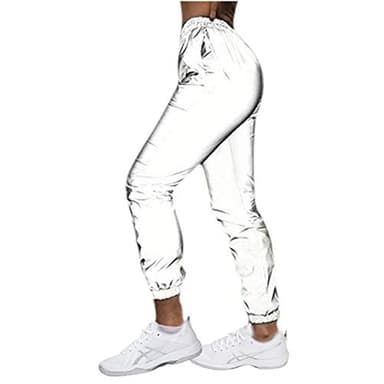 RARITYUS Men Women Rave Reflective Pants Sweatpants Trousers Dance Jogger Pants with Pockets for Casual Sport Party Festival