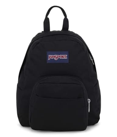 JanSport Half Pint Mini Backpack, 10.2 L - Durable Mini Bag Purse with Adjustable Shoulder Straps, Single Main Compartment, Zippered Stash Pocket, Black