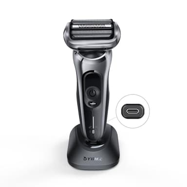 Yinke Type C Charging Stand for Braun Series 3 5 7 9 6 1 XT5 Electric Razor, Charging Base with 1M USB C to C Charging Cable for Braun Electric Shaver, Recharge and Store Your Shaver (3.5V/12V)