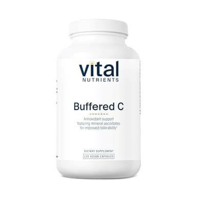 Vital Nutrients Buffered Vitamin C 500mg - Vegan Gentle Vitamin C for Sensitive Individuals* - Immune Support Supplement* - Gluten, Dairy and Soy Free - Non-GMO - 220 Capsules