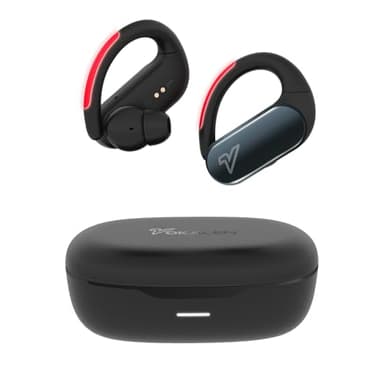 VOKALEN Reflex Pro - Wireless Sport Earbuds with Ear Hooks, Active Noise Cancellation, up to 50H of Battery Life, IP68 Dust and Waterproof, Touch Control, Secure Fit for Sports (Black)