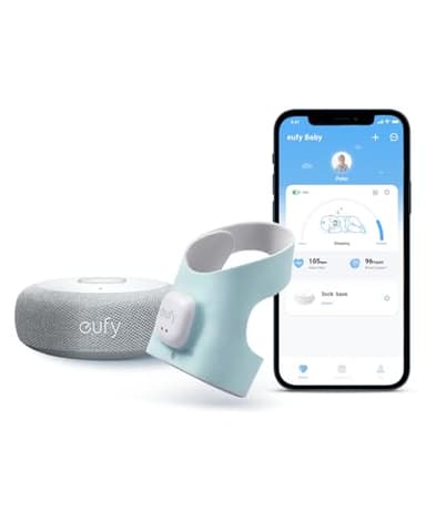 eufy Security Baby Monitor Baby Smart Sock with 2.4 GHz Wi-Fi, Track Sleep Patterns, Naps, Heart Rate, No Monthly Fee