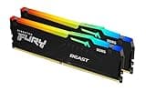 Kingston Fury Beast RGB 32GB (2x16GB) 6000MT/s DDR5 CL30 Desktop Memory | AMD Expo | Plug N Play | Kit of 2 | KF560C30BBEAK2-32