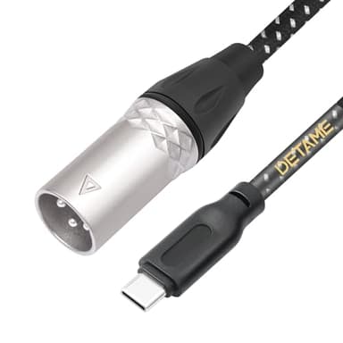 DETAME USB c to XLR Male Audio Cable,24Bit/96Khz USB C Smartphone/Laptop to XLR Male Output Cable for Amplifier, Speaker, Mixer Console, etc-3.3FT