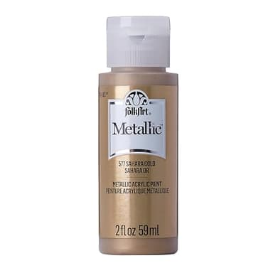 FolkArt Metallic Acrylic Paint in Assorted Colors (2 oz), 577, Sashara Gold