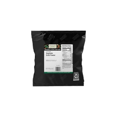 Frontier Co-op Vegetable Flavored Broth Powder, 1-Pound Bulk, Low Sodium, Onion, Garlic, Carrot, Basil, Turmeric, Celery Seed