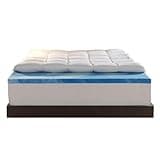 Sleep Innovations Dual Layer 4 Inch Memory Foam Mattress Topper, California King Size, Medium Support, 2 Inch Cooling Gel Memory Foam Plus 2 Inch Pillow Top Cover