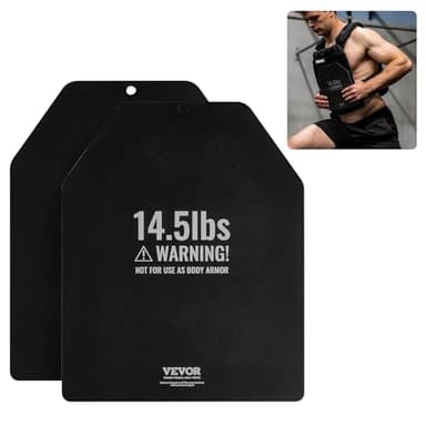 VEVOR Weight Vest Plates, 14.5 LB Pairs, Premium Steel Weighted plates, Contoured Ergonomic Fit – WODs, Additional Weight for Weight Vests, for Strength Training, Running, Fitness, Heavy Workouts
