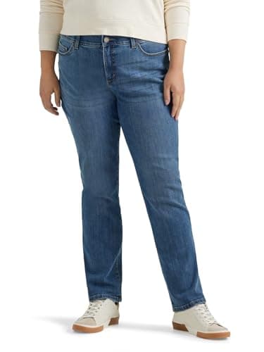 Lee Women's Plus Size Ultra Lux Comfort with Flex Motion Straight Leg Jean Juniper 20W Medium