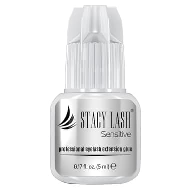 STACY LASH Sensitive Eyelash Extension Glue 0.17fl.oz/5ml / 5-6 Sec Drying time/Retention – 4-5 Weeks/Black Adhesive/Lash Tech Supplies
