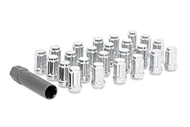 Rough Country 24-Piece Lug Nut Set - M14x1.5 Thread, Bulge Acorn Style, Chrome Lug Nuts with Socket Key, Corrosion-Resistant for Aftermarket Wheels