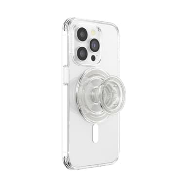 PopSockets Phone Grip for MagSafe, Magnetic Holder, Phone Stand, Clear - Clear Glitter