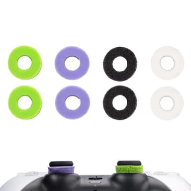 MOLOPPO 8PCS Precision Rings for PS4,for PS5, for Xbox, for PlayStation 5 Accessories, for Xbox Accessory, Gaming Accessories(Black/White/Purple/Green)