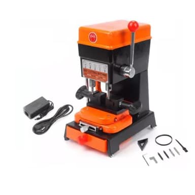 668 Professional Key Cutting Machine, 110V Multifunctional Vertical Key Duplicator with Drill & Cutter, Portable Key Copy Machine for Dimple, Cylindrical, Wave Keys
