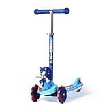 Sonic The Hedgehog 3D Kick Scooter for Kids, Self-Balancing 3 Wheeled Light Up Scooter with Extra Wide Anti-Slip Deck, Rear Brake, Lean to Steer, Lightweight Design, for Kids 3 and up, 75 LB Limit