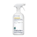 ATTITUDE Window & Mirror Cleaner, EWG Verified, Plant- & Mineral-Based, Vegan & Streak-Free Glass Spray, Citrus Zest Scent, 27.1 Fl Oz