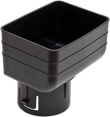 3"x4"x3" Downspout Drainage Adapter for 3 inch x 4 inch downspout to 3" Round Drain Pipe - Universal Design to Fit All Types of 3" Round Drain Pipe tile (3x4x3) Black