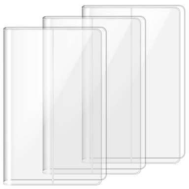 Fullhawl 3 Pack A5 Clear Cover Transparent A5 Size 13 x 8.74 Inches Jelly Notebook Cover, Fits for Journal Weeks Planners and Books Measuring About 8.3 x 5.8 Inches