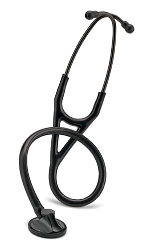 3M Littmann Master Cardiology Stethoscope, 2161, Stainless Steel Black-Finish Chestpiece, 27" Black Tube, Stem, and Headset