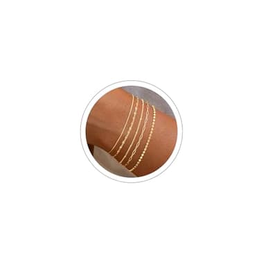Dainty 14K Gold Plated Bracelets for Women, Stackable Satellite Paperclip Lip Bracelet Set Tiny Lip Dot Chain Box Link for Handmade Gift Minimalist Cute Trendy Jewelry Gold Accessories for Women