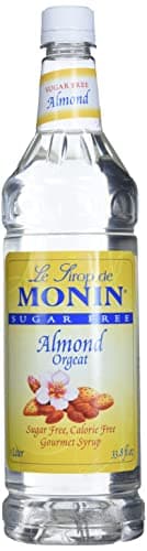 Monin - Sugar Free Almond Syrup, Subtle Sweetness with Rich Almond Flavor, Great for Lattes, Cappuccinos, & Unique Cocktails, Vegan, Non-GMO, Gluten-Free (1 Liter)