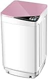 Waterjoy Portable Washing Machines, 7.7 lbs Load Capacity Portable Washer and Dryer Combo with Built-in Barrel Light & LED Display for Household and Apartment （Pink）