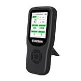 LifeBasis Air Quality Monitor Indoor, 10-in-1 Air Quality Detector with Stand, Real-Time Air Meter Test AQI, PM1.0, PM2.5, PM10, CO2, TVOC, HCHO, Particles, Temperature and Humidity with Alert -Black