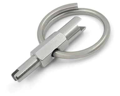 Pocket Valve Core Removal Tool Keychain - Stainless Steel - Standard