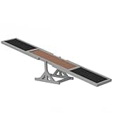 PawHut Wooden Dog Agility Seesaw for Training and Exercise, Platform Equipment Run Game Toy, Weather Resistant Pet Supplies, 71" L x 12" W x 12" H, Gray