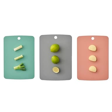 Firgi TPU Silicone Cutting Board Set of 3, BPA-Free Non-Slip Flexible Cutting Mats for Kitchen, Food Grade Silicone Chopping Boards - Dishwasher Safe Kitchen Essentials - 12.2"
