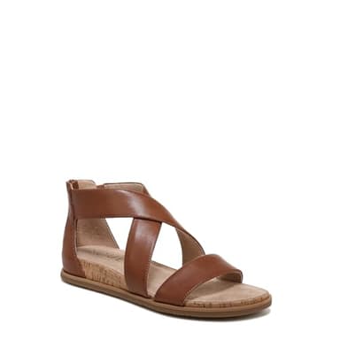 Naturalizer SOUL Women's Cindi Flat Sandal Toffee Brown Smooth 11 M