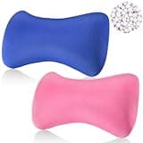 Thyle 2 Pack Microbead Neck Pillow 15 x 8 x 4.7'' Bone Headrest Sleeping Microbead Pillows Soft Cushion Comfortable Support Bolster for Adults Back Sleeping Sofa Bed Travel Home(Pink, Blue)