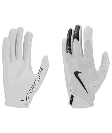 Nike Vapor Jet 8.0 Football Gloves (White/White/White/Black, Large)
