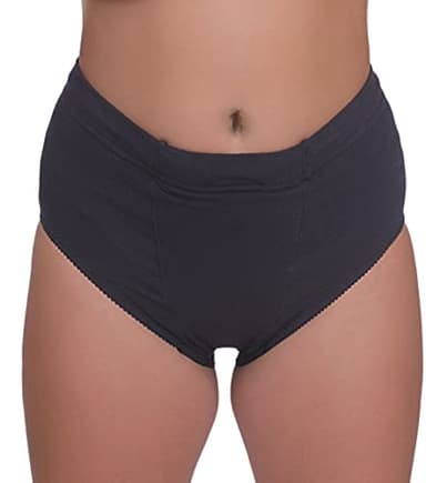Underworks Women Vulvar Varicosity and Prolapse Support Brief with Groin Compression Bands - Black Small