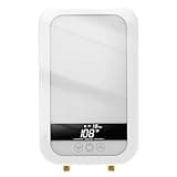Antuony 110V Tankless Electric Water Heater,4500W Under Sink On Demand Instant Hot Water Heater,LCD Touch Screen tankless Water Heater (4500 W, White)