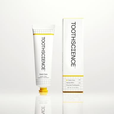 ToothScience Daily Care Toothpaste – 4-in-1 Fluoride Formula, Naturally Flavored with Peppermint & Spearmint Oils, Free of Dyes, Alcohol & SLS/SLES (Fresh Mint, 3.4 oz)