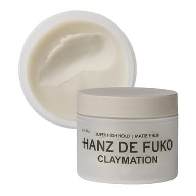 Hanz de Fuko Claymation – Premium Men’s Hair Styling Clay for a Super High Hold, Matte Finish – Clay & Wax Hybrid, Ideal Texture Product for Straight, Wavy and Thick Hair Types – 2 oz, Travel Size