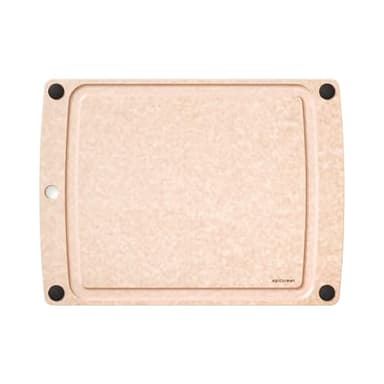 Epicurean All-In-One Cutting Board with Non-Slip Feet and Juice Groove, 17.5" × 13", Natural/Black