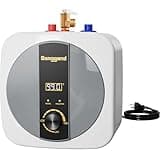 Ganggend 2.5 Gallon Electric Water Heater,110V-120V 1500W Under Sink Hot Water Heater,Mini Tank Water Heater Electric with Pressure Release Vavle,Digital Display