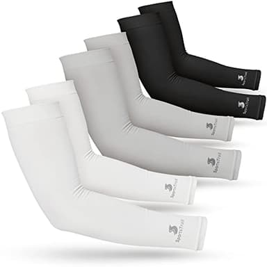 SportsTrail Cooling Arm Sleeves for Men & Women – Breathable, Moisture-Wicking, Sun Protection for Sports, Basketball, Football, Running, Golf, Cycling, Volleyball Arm Sleeves for Women, Men & Youth