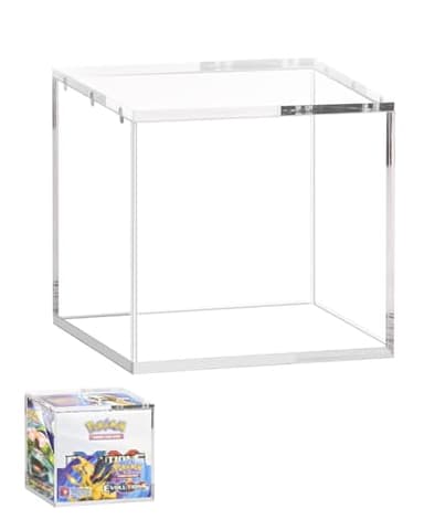 Acrylic Display Case Compatible with PKMN Booster Box Case 5mm Thick Stackable Booster Box Acrylic Case with Magnets Lid Clear Boxes for Display (6.1x3.5x5.3in)