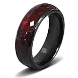 Generic NFC Ntag216 Chip Ceramic Smart Finger Ring Programmable 888 Bytes Compatible with NFC Phone and Devices for Men or Women (Red, US#10)