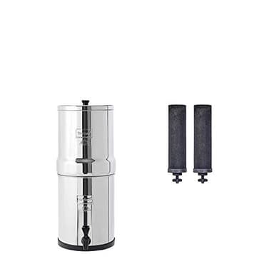 Travel Berkey Gravity-Fed Water Filter with 2 Black Berkey Elements–Enjoy Potable Water While Camping, RVing, Off-Grid, Emergencies, Every Day at Home