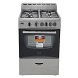 Avanti Gas Range Oven, Compact Freestanding Design, 4 Sealed Burners with Electronic Ignition, 2.6 Cu.Ft. Capacity Features Glass Door Storage Drawer Broiler and Accessories, 24-Inch, Stainless Steel