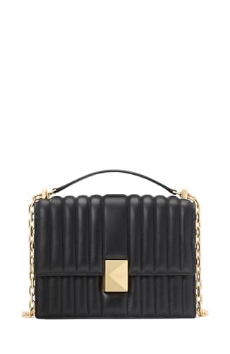 kate spade new york Deco Quilted Leather Chain Shoulder Bag, Black